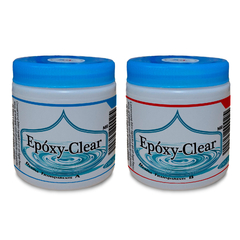 Epóxy-Clear | Resina Epóxica Acabado Alto Brillo sin olor fuerte Encapsulados, Recubrimiento, bisutería, arte abstracto, Transparente 500g