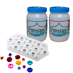 Epóxy-Clear | Resina Epóxica Acabado Alto Brillo sin olor fuerte Encapsulados, bisutería, Transparente 1 kg + Kit01