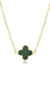 Colar Chocker Trevo Pedra Verde Banhado a Ouro - comprar online