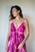 Vestido Frente Única Rosa Pintado a Mão - comprar online