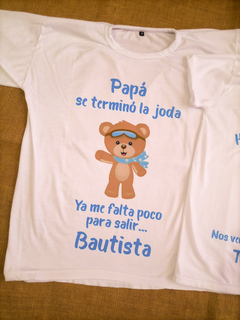 Remera Baby Shower - Osito aviador para Papa