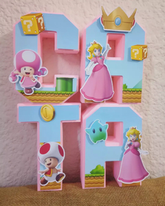 Letra 3d - Peach Mario Bros en internet