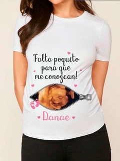 Remera Baby Shower -Falta poquito Nena Eco