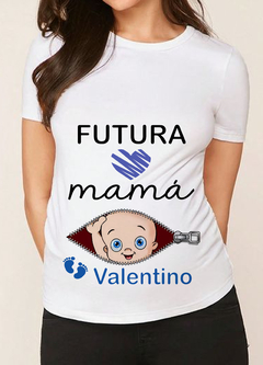 Remera Baby Shower - Futura mamá corazon