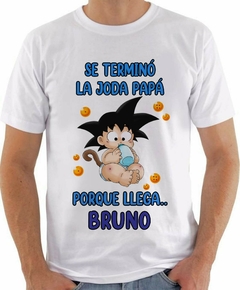 Remera baby shower - Goku Bebé Se termino la joda