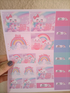 Stickers Escolares Lluvia de amor Arcoiris