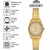 Relógio de Pulso Orient Feminino Automático Mecanico Pequeno Redondo Casual Dourado NH6GG006 C1KX na internet