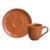 Xícara de Café com Pires Bio Stoneware Terrakotta 97ml - Coleção Hygge - Porto Brasil - Casa Benti