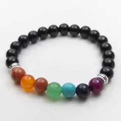 Pulseira 7 Chakras - Base Ônix