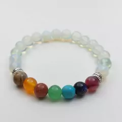 Pulseira 7 Chakras- Base Opalina