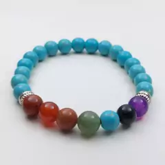 Pulseira 7 Chakras - Base Turquesa