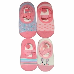 Kit Com 2 Pares Meia Sapatilha Antiderrapante Menina 0 a 10 Anos - comprar online