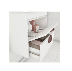 Gabinete De Banheiro 100% Mdf Lirio 59 Cm Com Espelho Mgm Café com Branco - Massas Pedroso