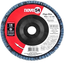 Disco de desbaste/acabamento flap-disc, reto, 4.1/2", grão 120, NOVE54
