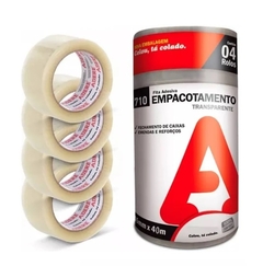 Fita Empacotamento Transparente 45mm X 40m Adere kit com 4 unidades