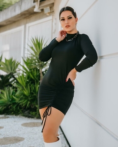 Vestido Ajustado Ao Corpo Com Regulagem Gola Alta