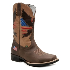 bota-texana-masculina-patriota-estados-unidos-couro-bordado-forasteiro-boots