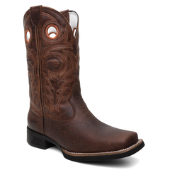 Bota Masculina Texana Bico Quadrado Bordada em Couro FB 8945 01 na internet