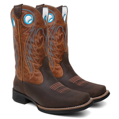 Bota Masculina Texana Bico Quadrado Bordada em Couro FB 8945 02 - comprar online