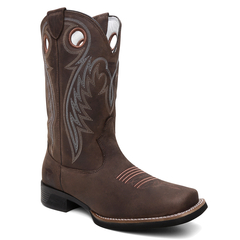 Bota Masculina Texana Bico Quadrado Bordada em Couro FB 8945 02 - loja online