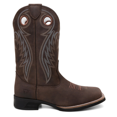 Bota Masculina Texana Bico Quadrado Bordada em Couro FB 8945 02