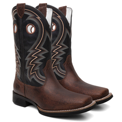 Bota Masculina Texana Bico Quadrado Bordada em Couro FB 8945 03 - comprar online