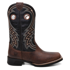 Bota Masculina Texana Bico Quadrado Bordada em Couro FB 8945 03 na internet