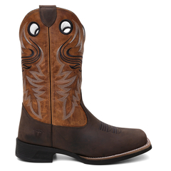 Bota Masculina Texana Bico Quadrado Bordada em Couro FB 8945-04 na internet