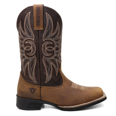 Bota Masculina Texana Bico Quadrado Bordada em Couro FB 8945 05D na internet