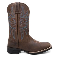 Bota Masculina Texana Bico Quadrado Bordada em Couro FB 8945 05E na internet