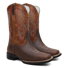 Bota Masculina Texana Bico Quadrado Bordada em Couro FB 8945 06 - comprar online