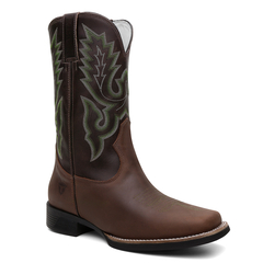 Bota Masculina Texana Bico Quadrado Bordada em Couro FB 8945 06 - loja online