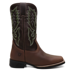 Bota Masculina Texana Bico Quadrado Bordada em Couro FB 8945 06