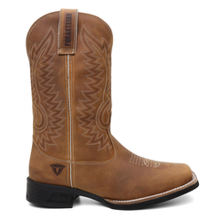 Bota Masculina Texana Bico Quadrado Bordada em Couro FB 8945 08B na internet