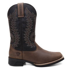 Bota Masculina Texana Bico Quadrado Bordada em Couro FB 8945 08C na internet