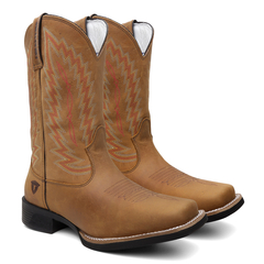 Bota Masculina Texana Bico Quadrado Bordada em Couro FB 8945 09A - comprar online