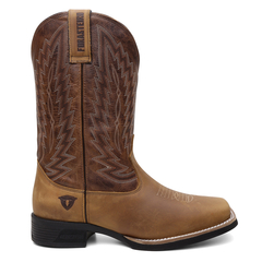 Bota Masculina Texana Bico Quadrado Bordada em Couro FB 8945 09C na internet