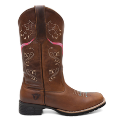 Bota Texana Feminina 100% Couro Legítimo Bordada FB 9144 02B na internet