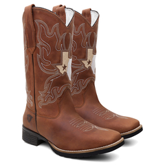 Bota Texana Feminina 100% Couro Legítimo Bordada FB 9144 03A - comprar online