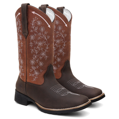 Bota Texana Feminina 100% Couro Legítimo Bordada FB 9144 04A - comprar online