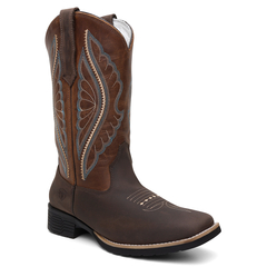 Bota Texana Feminina 100% Couro Legítimo Bordada FB 9144 05A