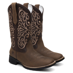 Bota Texana Feminina 100% Couro Legítimo Bordada FB 9144 06A - comprar online