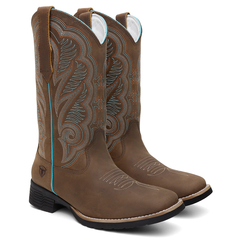 Bota Texana Feminina 100% Couro Legítimo Bordada FB 9144 07A - comprar online