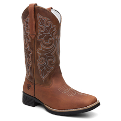 Bota Texana Feminina 100% Couro Legítimo Bordada FB 9144 10A