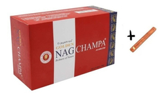 Golden Nag Champa Incense Pack 12 Boxesx15grs + Incense holder tablet