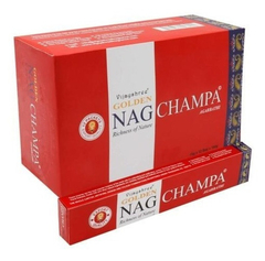 Incienso Golden Nag Champa Pack 12 Cajasx15grs + Tablita - magasashop