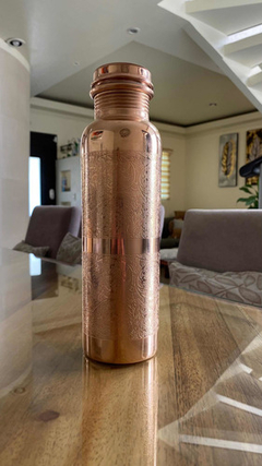 Botella 100% de cobre 1 lt. SIN fugas de agua, Antibacteriana, Ayurvédica - tienda en línea