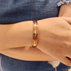 Juego de joyas de cobre puro para mujer, brazalete abierto retorcido, pulsera ma en internet