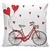 Capa de almofada amor e bicicleta Salesse