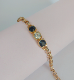 Pulseira com detalhes em strass transparente e preto - comprar online